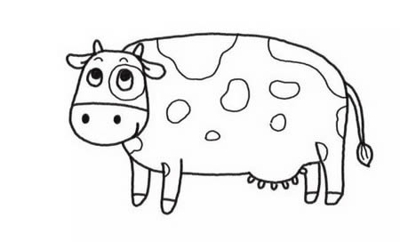 奶牛的简笔画