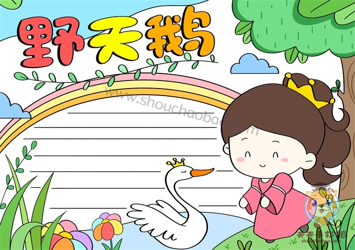 野天鹅手抄报