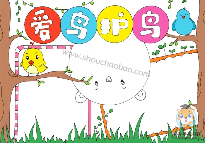 爱鸟护鸟手抄报
