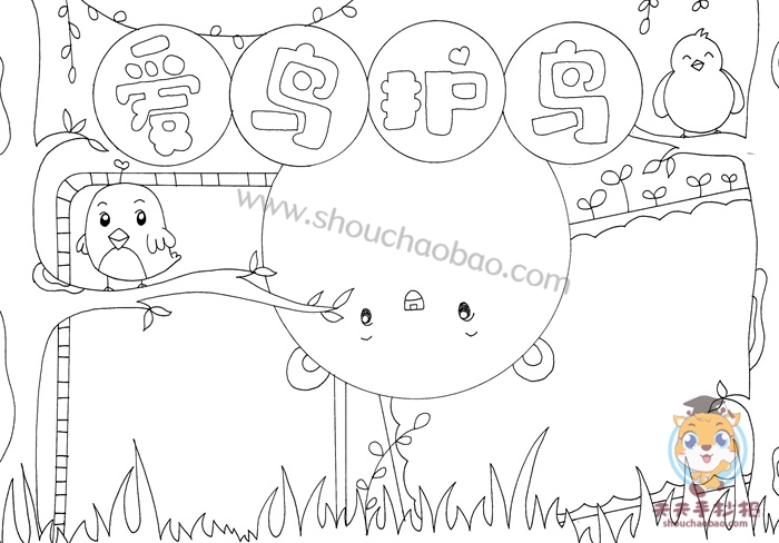 爱鸟护鸟手抄报