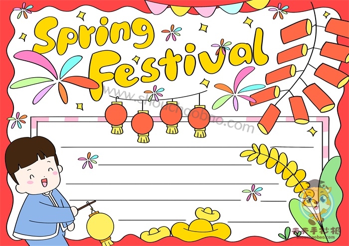 春节英语手抄报