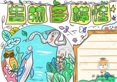 保护环境维持生物多样性手抄报画法，画一画简单的生物多样性手抄报