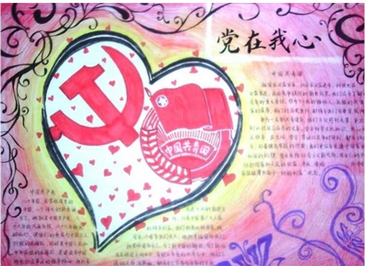 初中手抄报,党在我心中