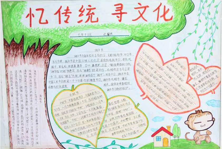 传统文化手抄报，忆传统寻文化