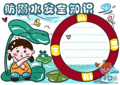 防溺水安全知识手抄报模板教程，如何绘制防溺水安全知识手抄报