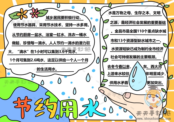 节约用水手抄报