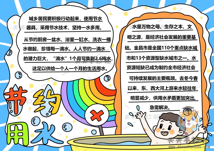 节约用水手抄报