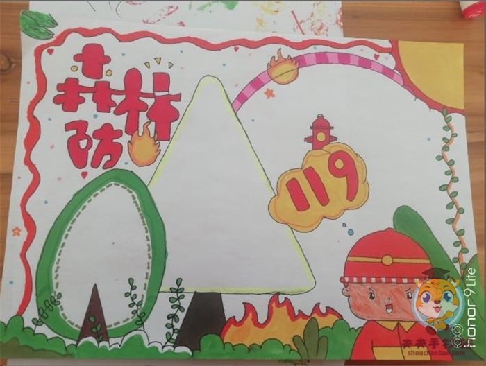 森林防火手抄报