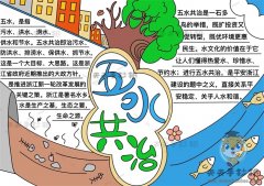 小学五水共治手抄报简单好看模板，五水共治手抄报内容文字怎么写