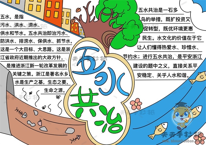 五水共治手抄报