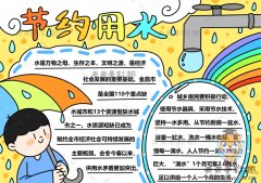 一步一步教你画节约用水手抄报，关于节约用水的手抄报内容模板