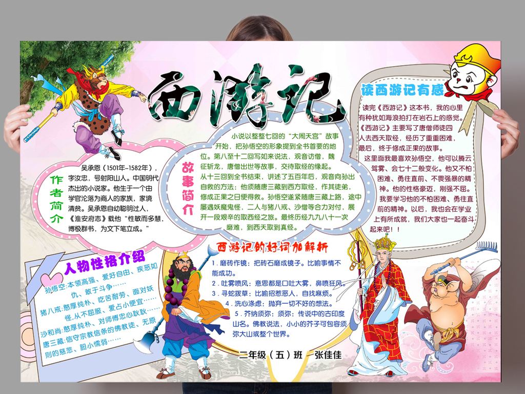 从西游记看世界,西游记手抄报