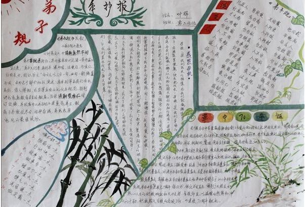 弟子规手抄报,父母在不远游