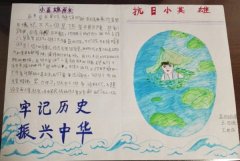 抗日手抄报，牢记历史振兴中华