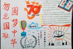 抗日手抄报，勿忘国耻圆梦中华