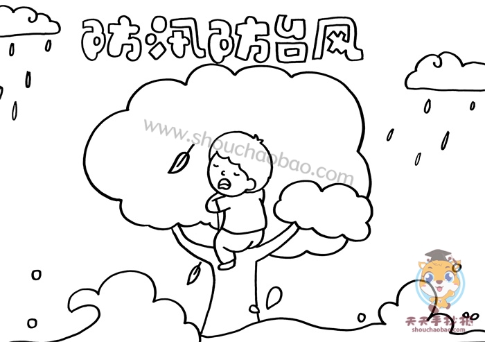 防汛防台风手抄报