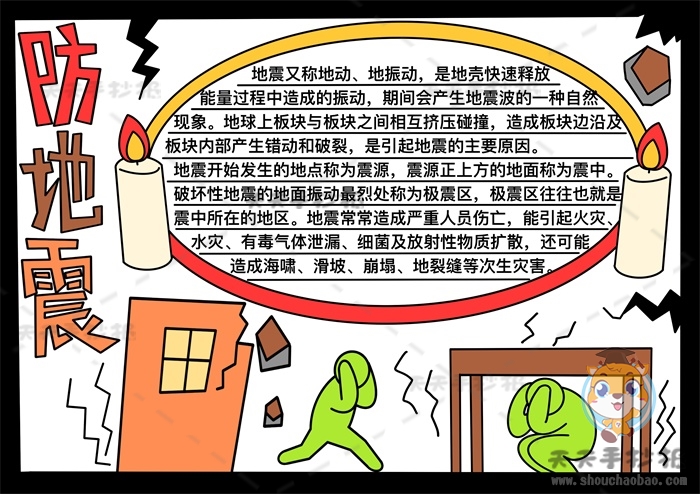 防地震手抄报