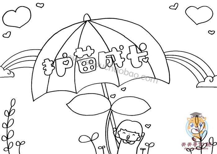 护苗成长手抄报