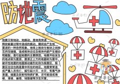 小学生防地震手抄报画法模板，防震减灾手抄报带字简单画法