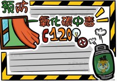 小学生预防一氧化碳中毒手抄报画法，预防煤气手抄报内容素材