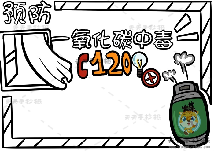预防一氧化碳中毒手抄报