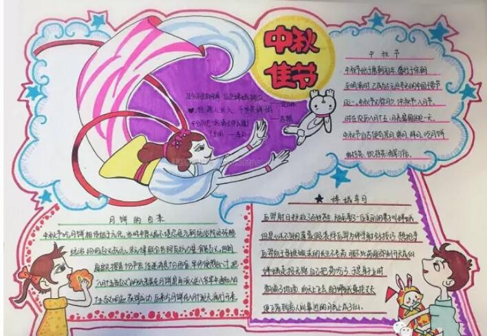 简单的中秋节手抄报,天涯共此时
