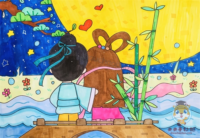 中秋节儿童画