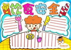饮食安全手抄报模板简单好画教程，饮食安全手抄报文字内容写什么