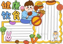 怎么画健康饮食手抄报简单又好看，关于健康饮食手抄报模版教程