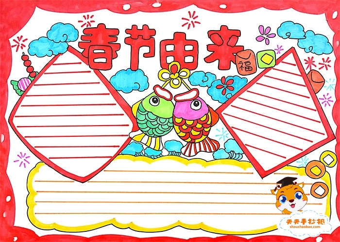 春节的由来手抄报