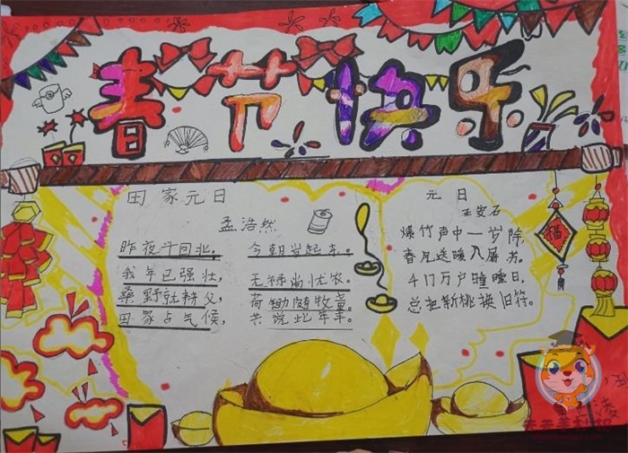 春节快乐手抄报