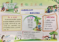 创卫手抄报，共创卫生城
