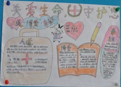 红十字手抄报，关爱生命守护您