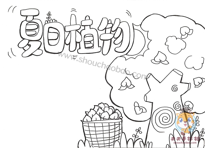 夏日植物手抄报