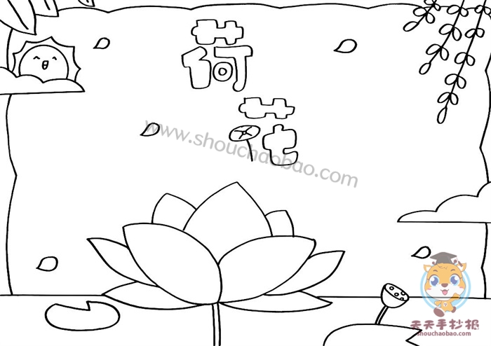 荷花手抄报