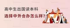 高中生出国读本科选择中外合办怎么样？