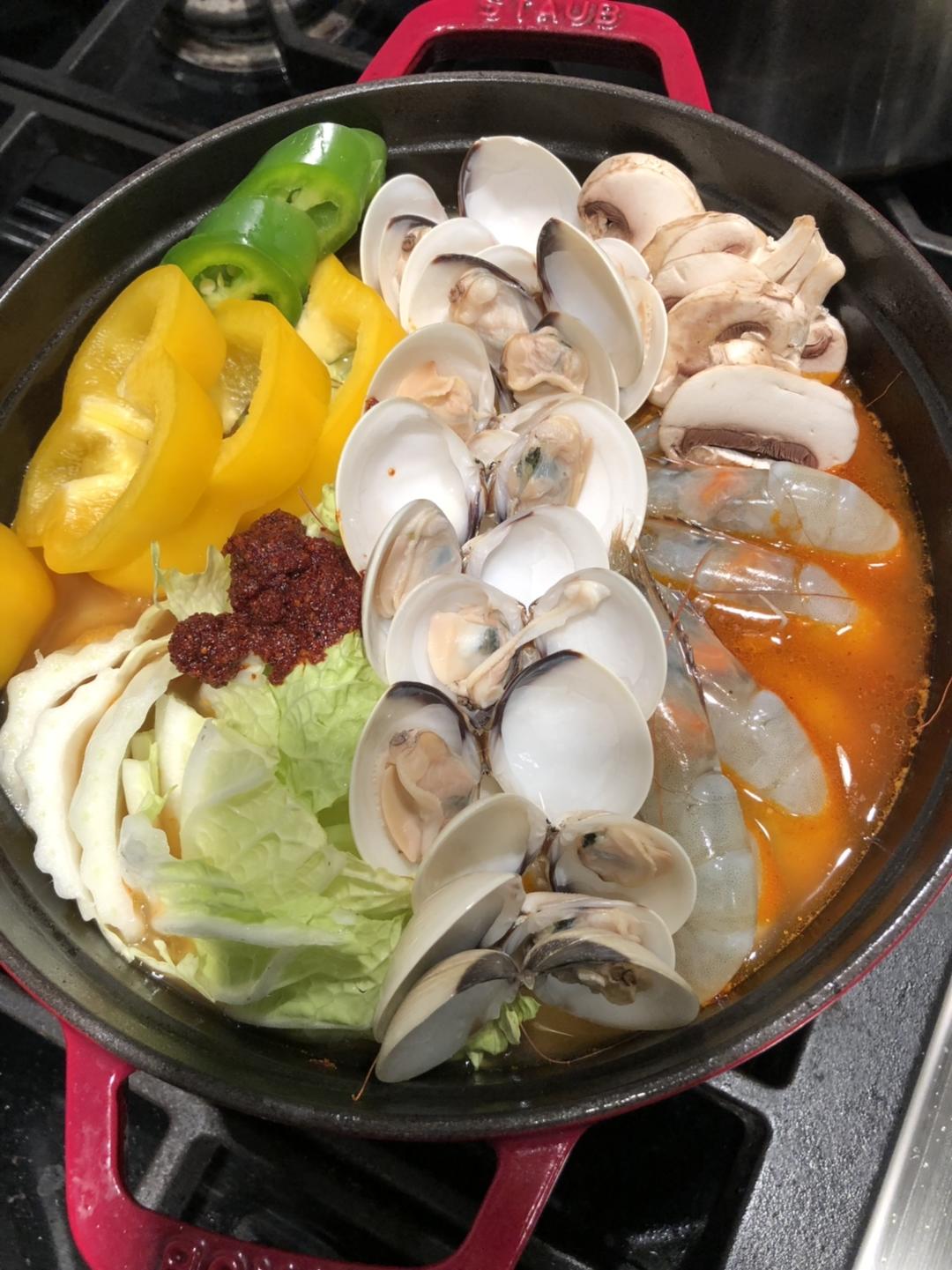 韓式海鮮豆腐鍋的做法 步驟7