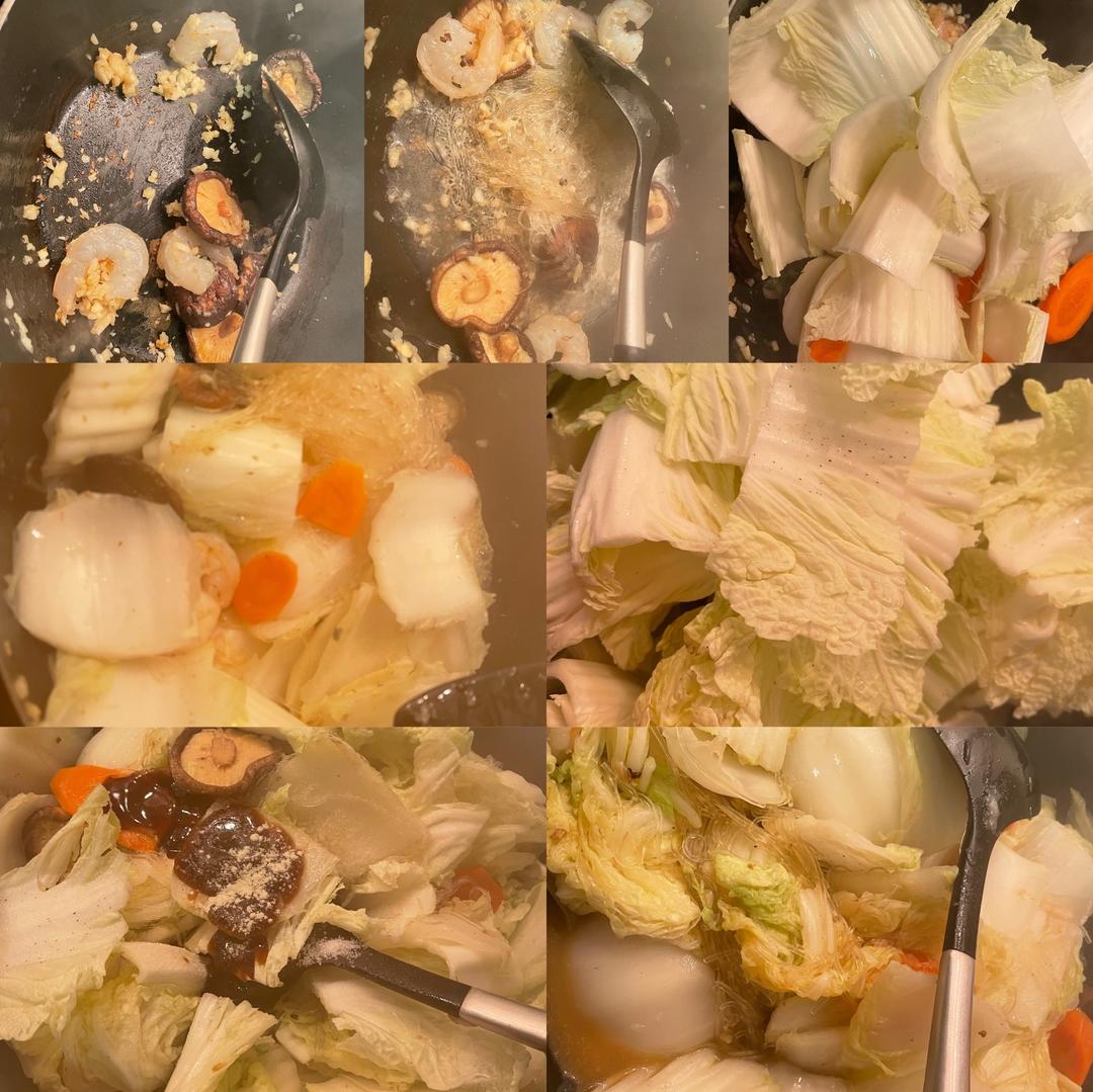 白菜炒冬粉的做法 步驟2