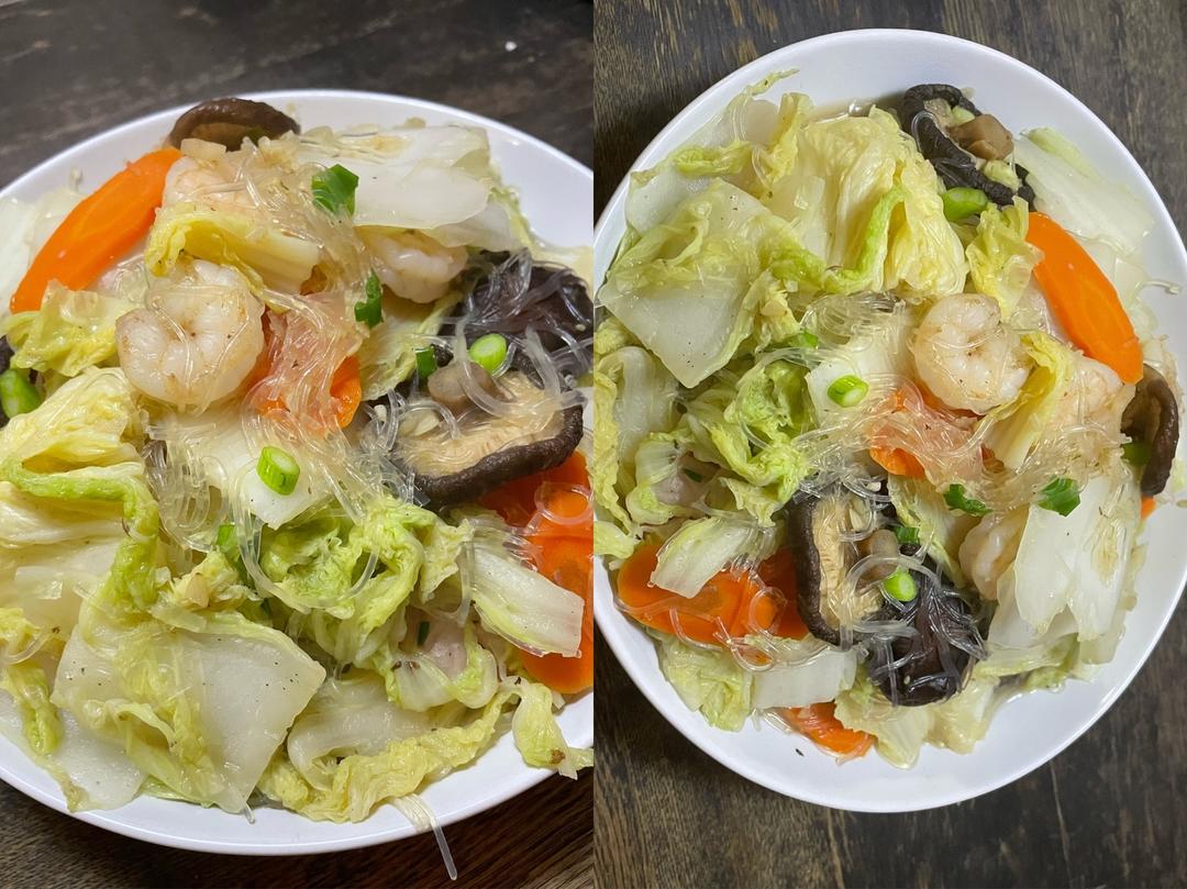 白菜炒冬粉的做法 步驟3