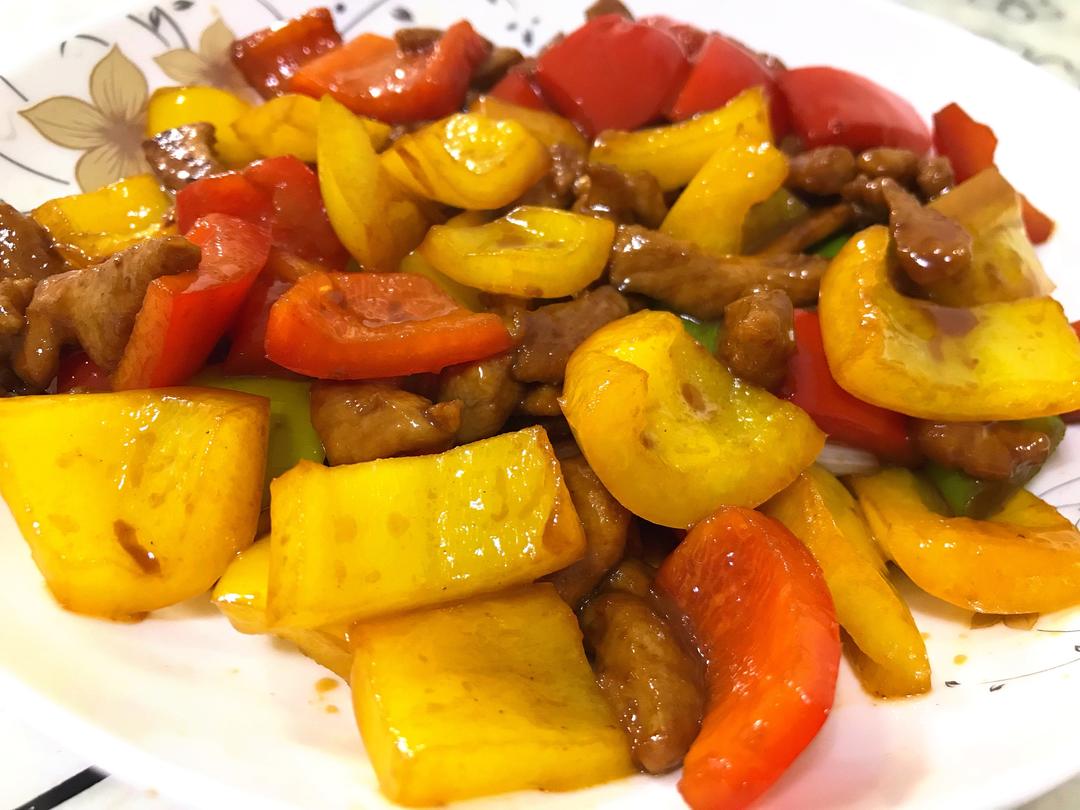 彩椒炒肉絲食譜做法
